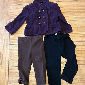 Baby Gap Velvet Jacket w/ Coordinating Leggings, 18-24m